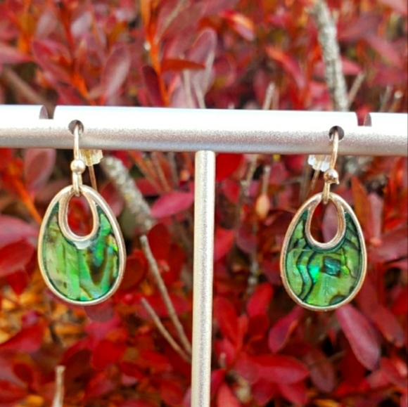 Green and Silver Accessory Drop Earrings - Picture 4 of 5